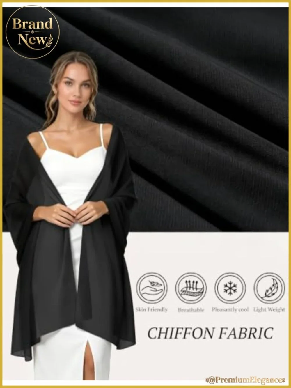 Sheer Chiffon Shawl Wrap Women Formal Evening Dress Scarf